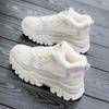 Women's 2024 Cross-Border Thick-Soled White Velvet Dad Shoes for Autumn/Winter: Casual, Sporty, and Versatile