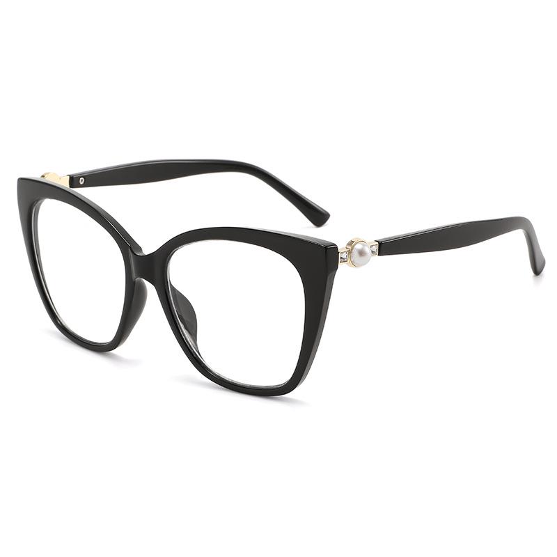 Chic European & American Cat-Eye Anti-Blue Light Prescription Glasses - Fashionable Large Frames