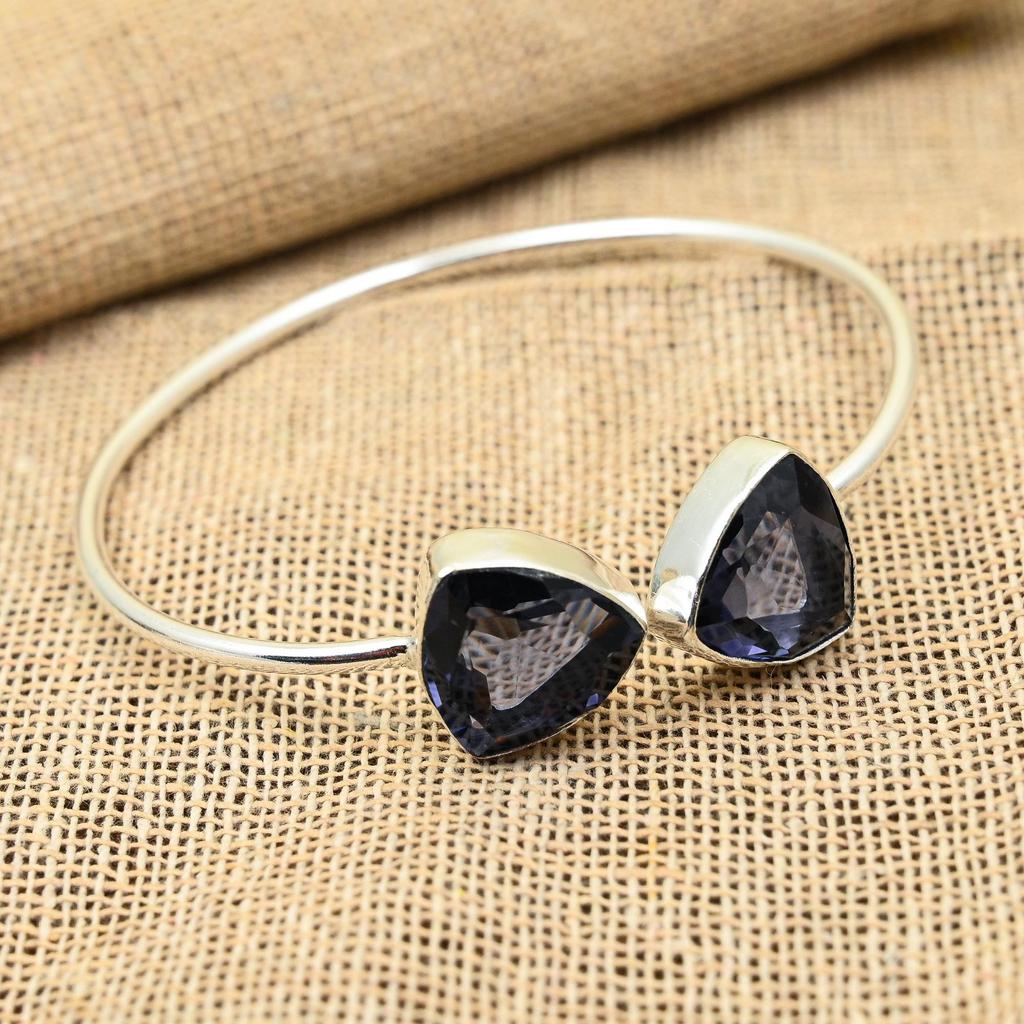 Krásný drahokam iolit ručně vyrobený ze stříbra 925 s přívěskem pro svatební dar