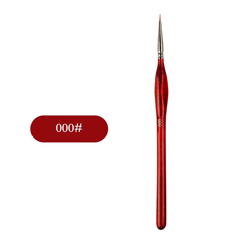 Wolf Hair Fine Line Brush - Black Triangular Birch Handle for Nail Art and Watercolor Detailing