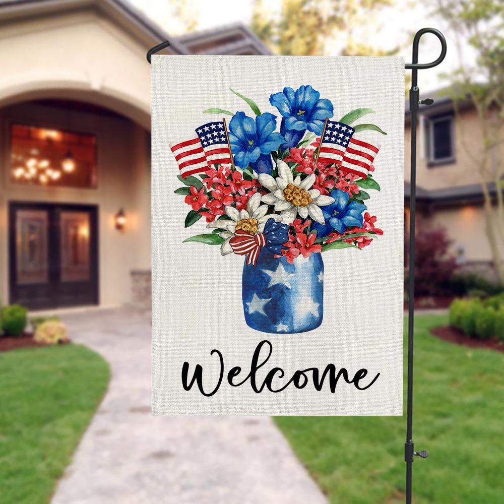 Double-sided Garden Flag Linen Printed Outdoor Garden Decoration Small Flag Holiday Flag
