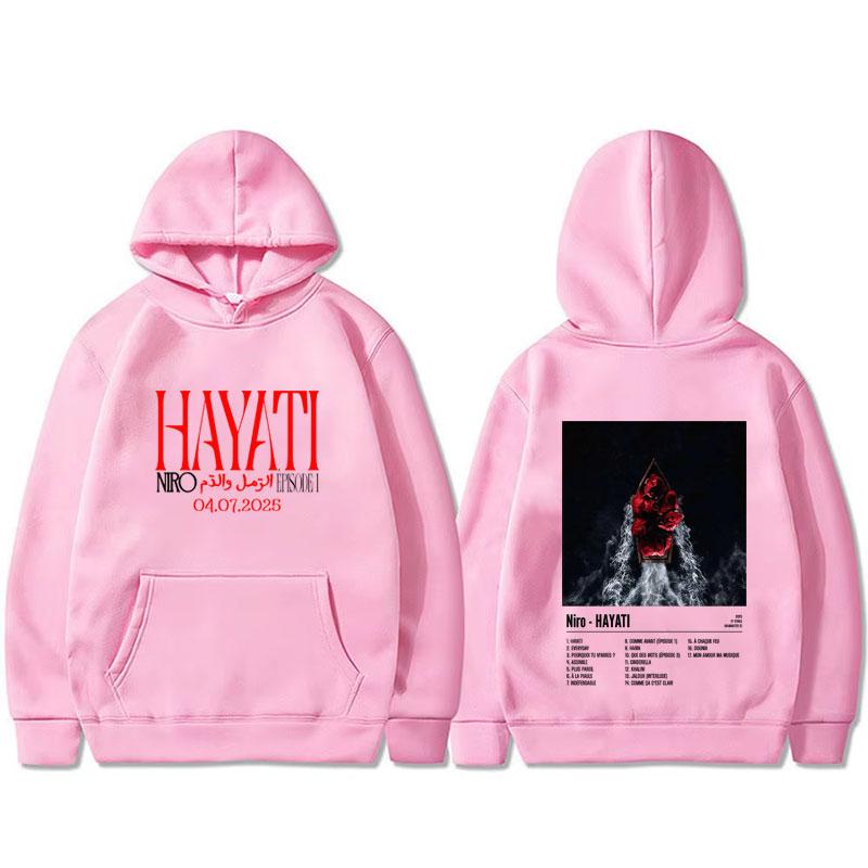 Rapper Niro HAYATI Album Graphic Hoodie Men Women Fashion Casual Oversized Pullover Hoodies Male Vintage Hip Hop Rock Streetwear