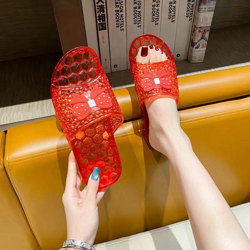 Fashion Flat Soft Open Toe Woman Slippers Transparent Sandals Bathroom Slides Home Unique New Fashion Cheap Liquidation Shoes for Women