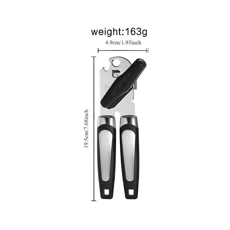Heavy Duty Stainless Steel Can Opener with Ergonomic Handle for Kitchen Safety Smooth Edge Cut and Built-in Bottle Opener 6