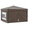 Vidaxl Fällbart Partytält med Väggar, Taupe, 3x3 M