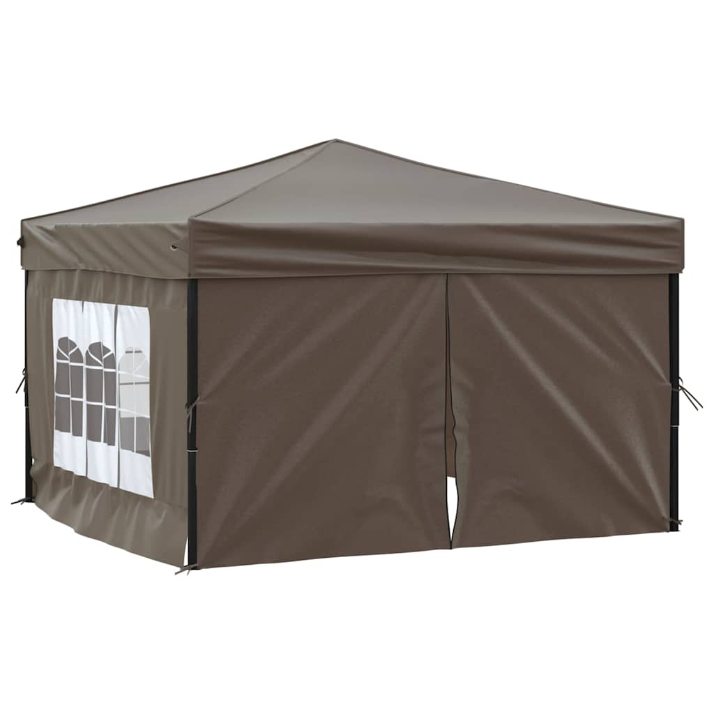 Vidaxl Fällbart Partytält med Väggar, Taupe, 3x3 M