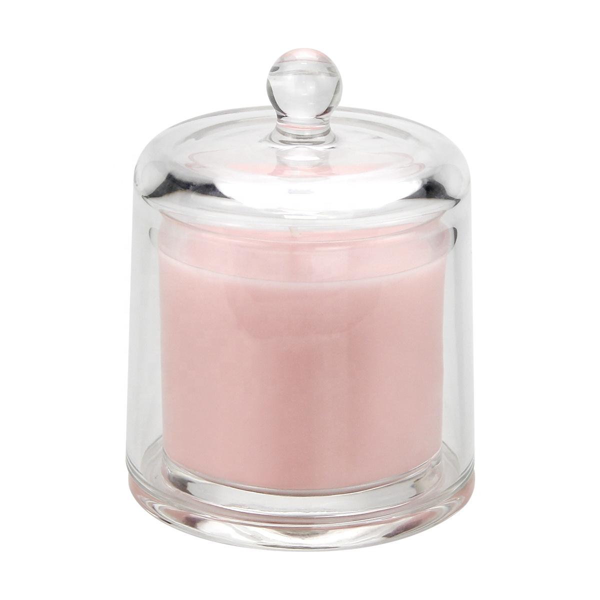 Custom Round Aroma Crystal Glass Luxury Decorative Gift Set Home Jars Glass Lids Scented Candles 6oz(170.10g)
