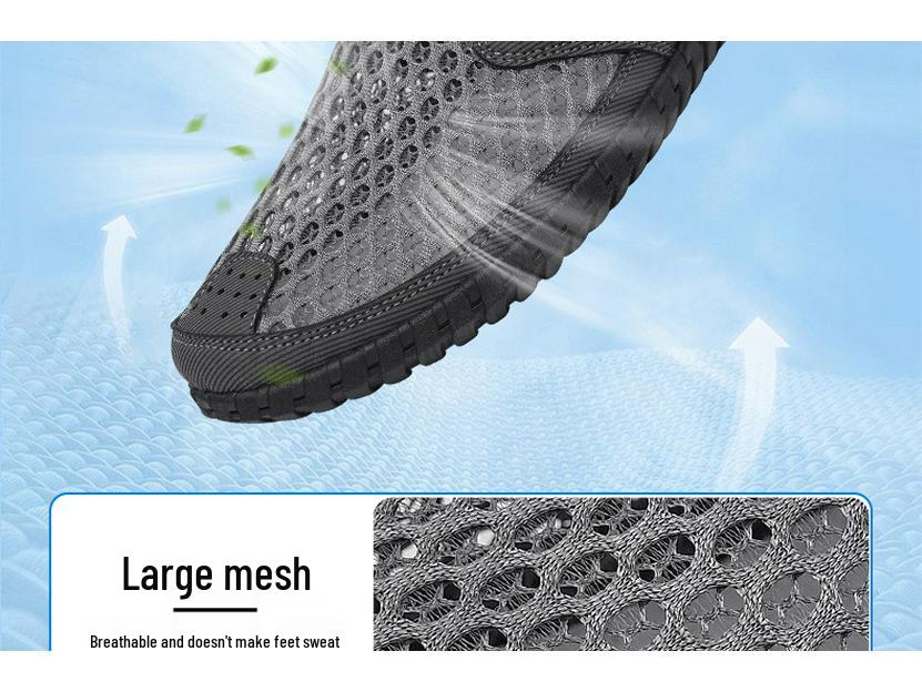 Men's Summer Mesh Breathable Shoes – Non-Slip Soft Sole Casual Sandals for Middle-Aged Dads