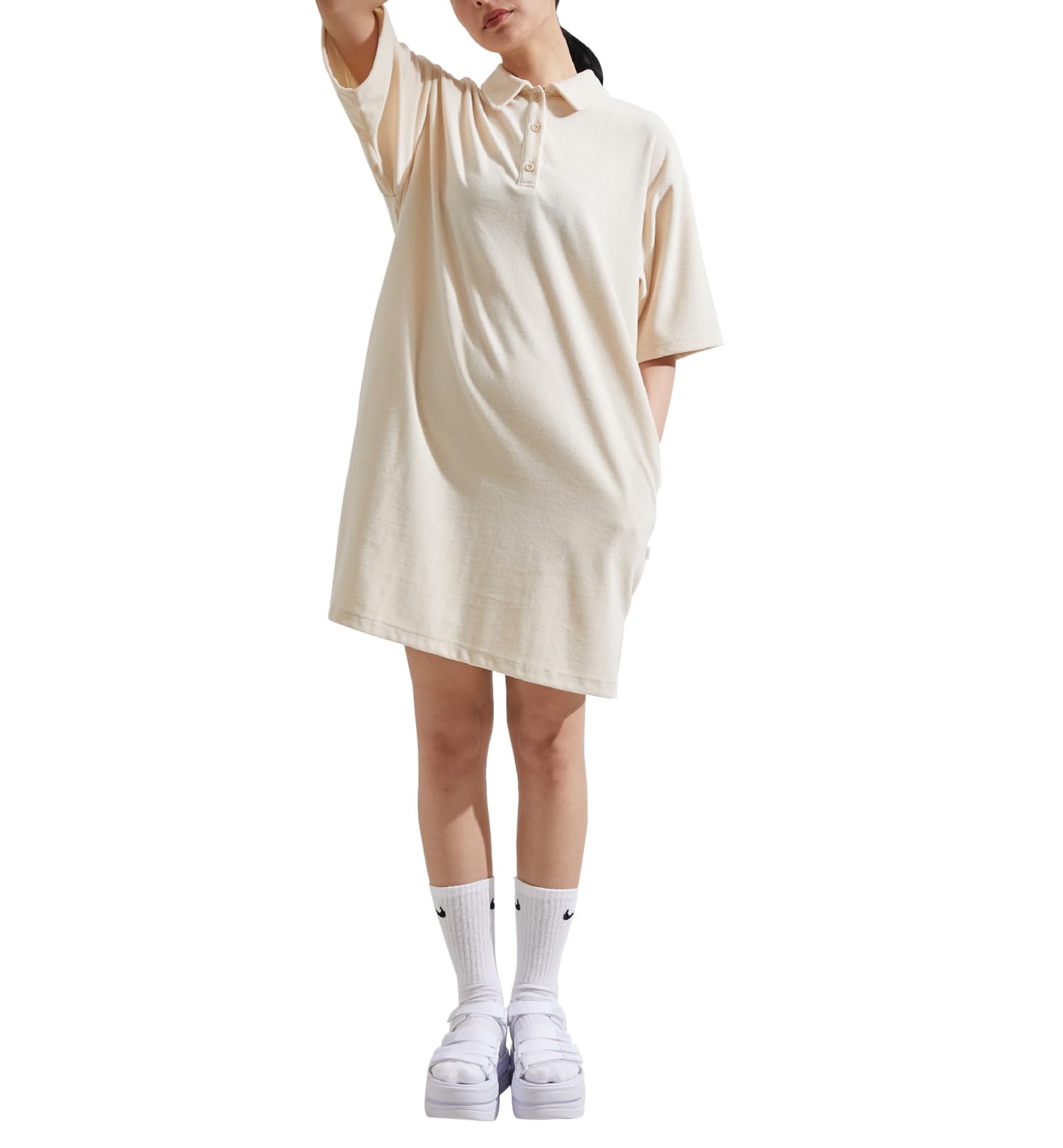 

Nergy Pile Mini Dress Natural Color Women s NJE02030, (16)