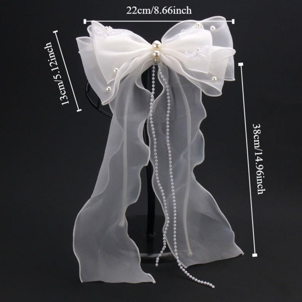 Barrettes Bridal Ribbon Bow Hairpin Light Luxury Wedding Headdress Bridal Headwear Take Photos