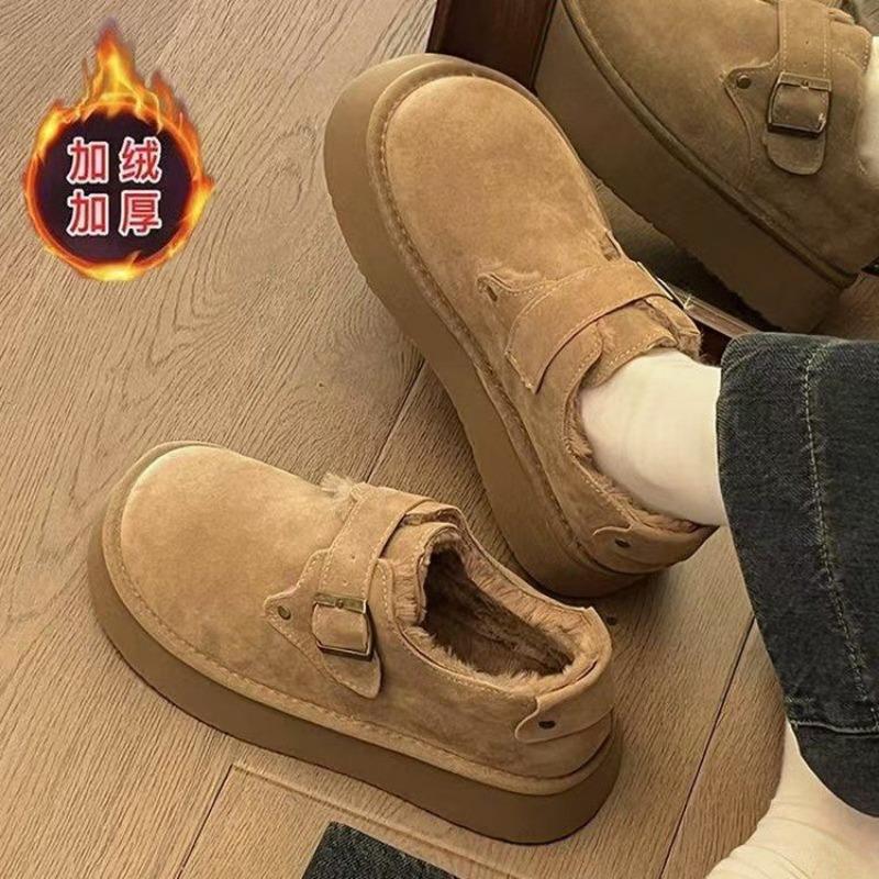 

Большие теплые женские туфли из хлопкового бархата на плоской толстой подошве, увеличивающие рост, с низким верхом, полностью закрытые, удобные, больших размеров 40 абрикосовый