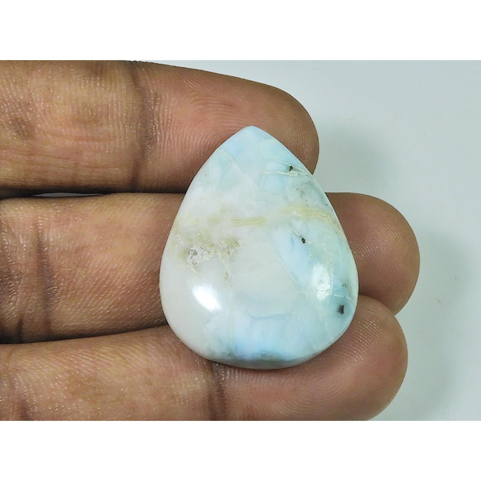 

50Cts. Natural Blue Larimar Pear Cabochon Loose Gemstone 24X30X09 MM SK-4077