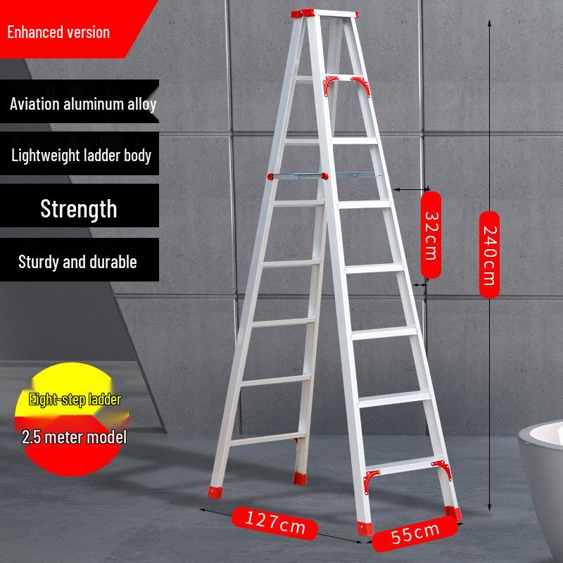 2M Multifunctional Aluminum Alloy Foldable A-frame Telescopic Ladder for Indoor Climbing