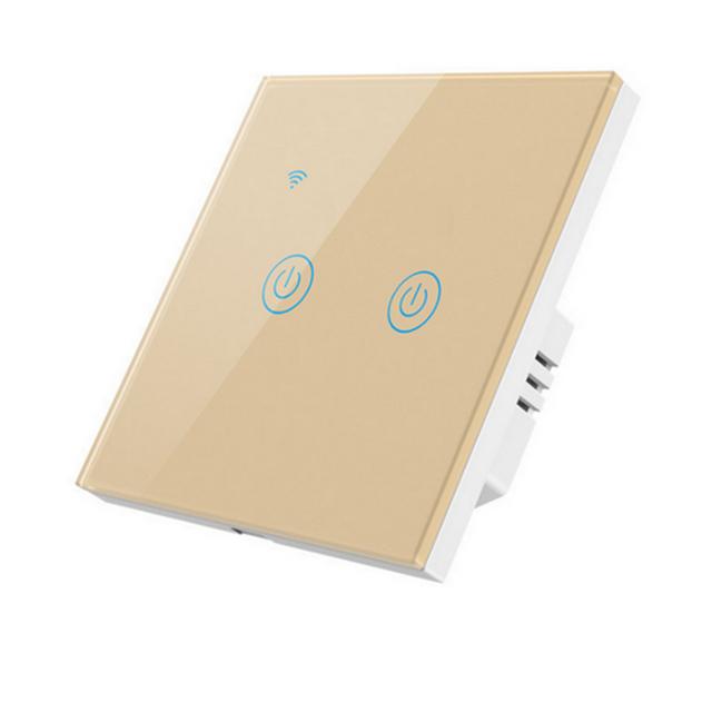 Glomarket Outlet Tuya Zigbee Smart Wall Switch Eu Standard 1-4 Gang Light Smart Switch Tempered Glass Touch Panel (Gold,86mm*86mm&EU Standard 1 Gang) золотой