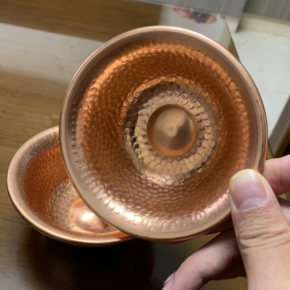 Copper Water Supply Bowl Glossy Holy Water Bowl Buddhist Supplies Water Offering Bowl  Decorative