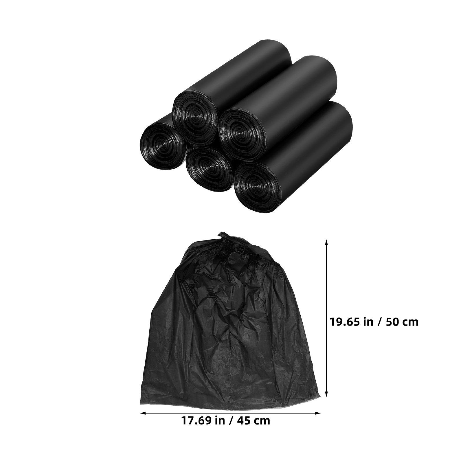 5 Rolls Biodegradable Trash Bags Heavy Duty Thickened Plastic Garbage Bags for Kitchen Bathroom Bedroom Office Indoor Waste чёрный