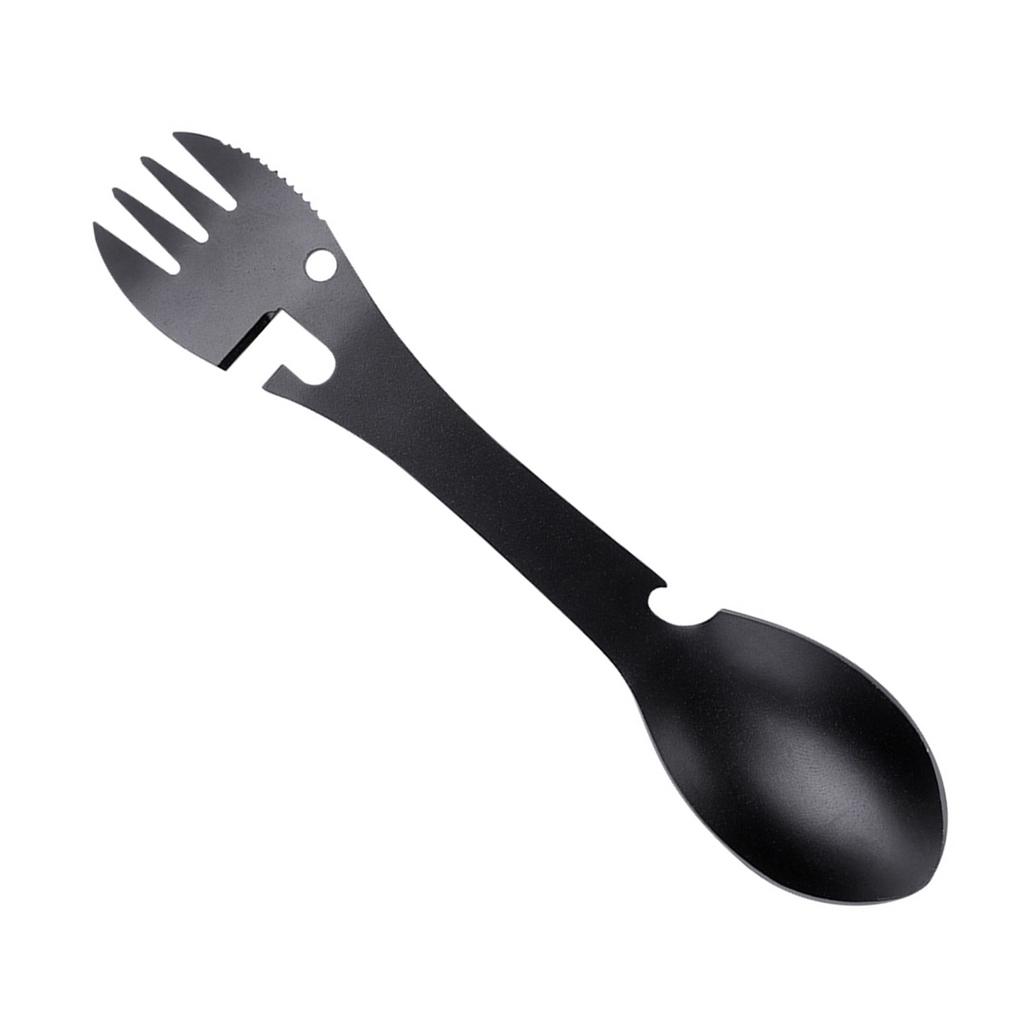 5 in 1 Portable Multifunction Spoon Fork Bottle Can Opener Sawtooth Cutter For Camping Picnic
