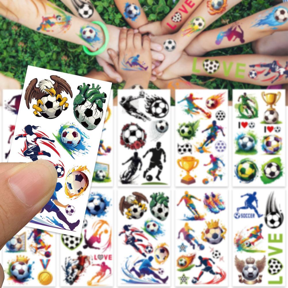 10 Blatt Cartoon Cool Fußball Tattoo Aufkleber Für Hand Arm Körper Dekorativ Wasserdichte Tattoo Aufkleber Kinder Kreative Party Geschenke