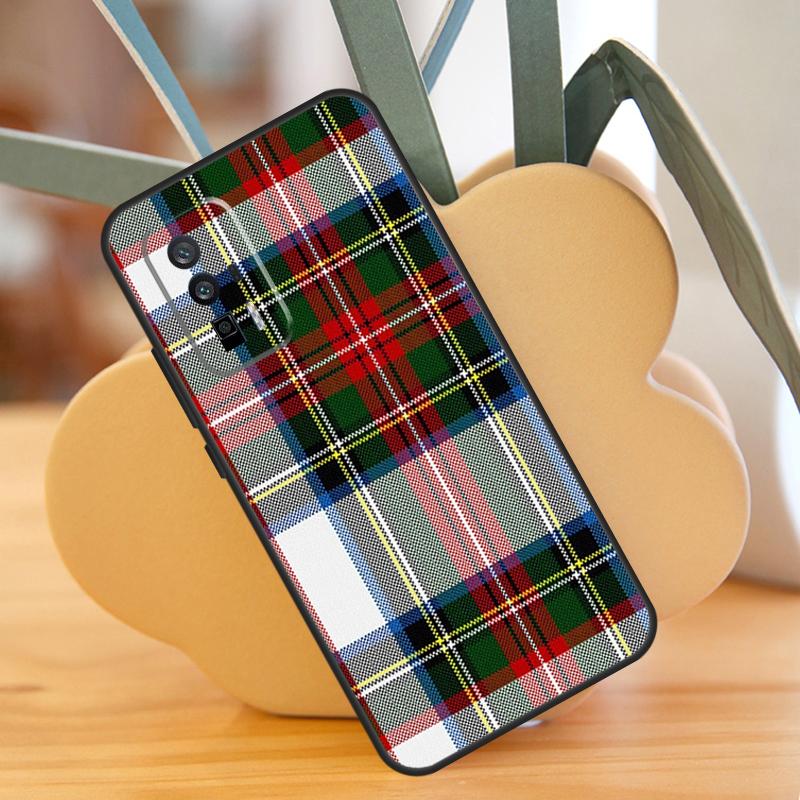 Clan Stewart Dress Tartan Plaid Case For Xiaomi 13T 11T 12T Pro 13 14 Ultra 12 Lite POCO F6 F5 X6 Pro M6 X3 X5 M5s F3 Cover
