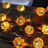 Halloween Pumpkin & Maple Leaf Copper String Lights: Decorative Night Lights for Thanksgiving & Ghost Festival