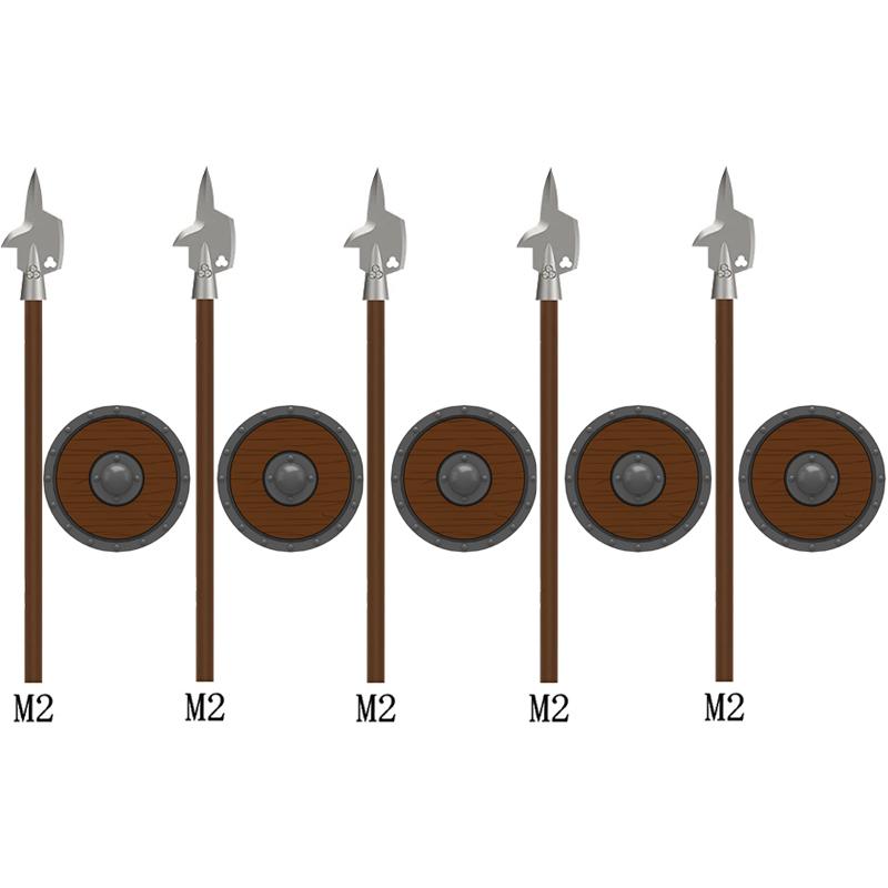 MOC Medieval Building Blocks Character Parts Model Toy Castle Knight Soldier Sword Bow Armor Shield Spear Piercing Parts Bricks