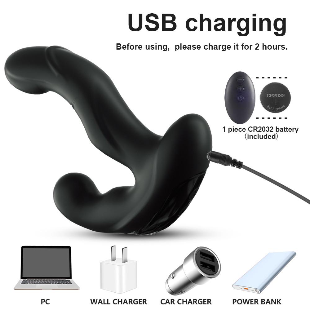 3 In 1 Male Prostate Massager Wiggle Heating Anal Plug Sex Toys for Men Masturbation G Spot Stimulation Wireless Dildo Vibrator