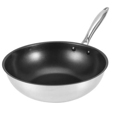 Antihaft-Bratpfanne, Verbund-Edelstahl, Kochwerkzeug für Induktionsherde, ohne Deckel