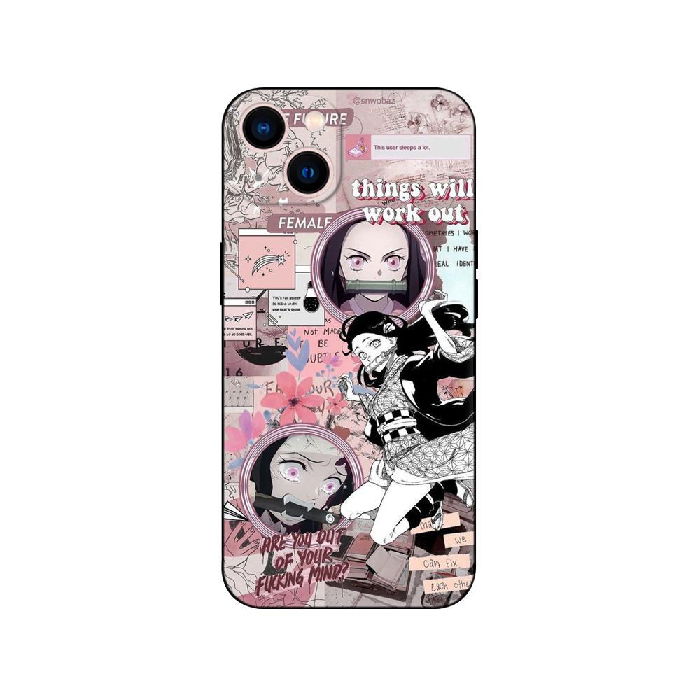 Black Tpu Case For Samsung Galaxy M53 M13 M62 A12 A22 A32 A42 A52 A72 4g 5g A20S Back Cover Demon Slayer Kimetsu Anime