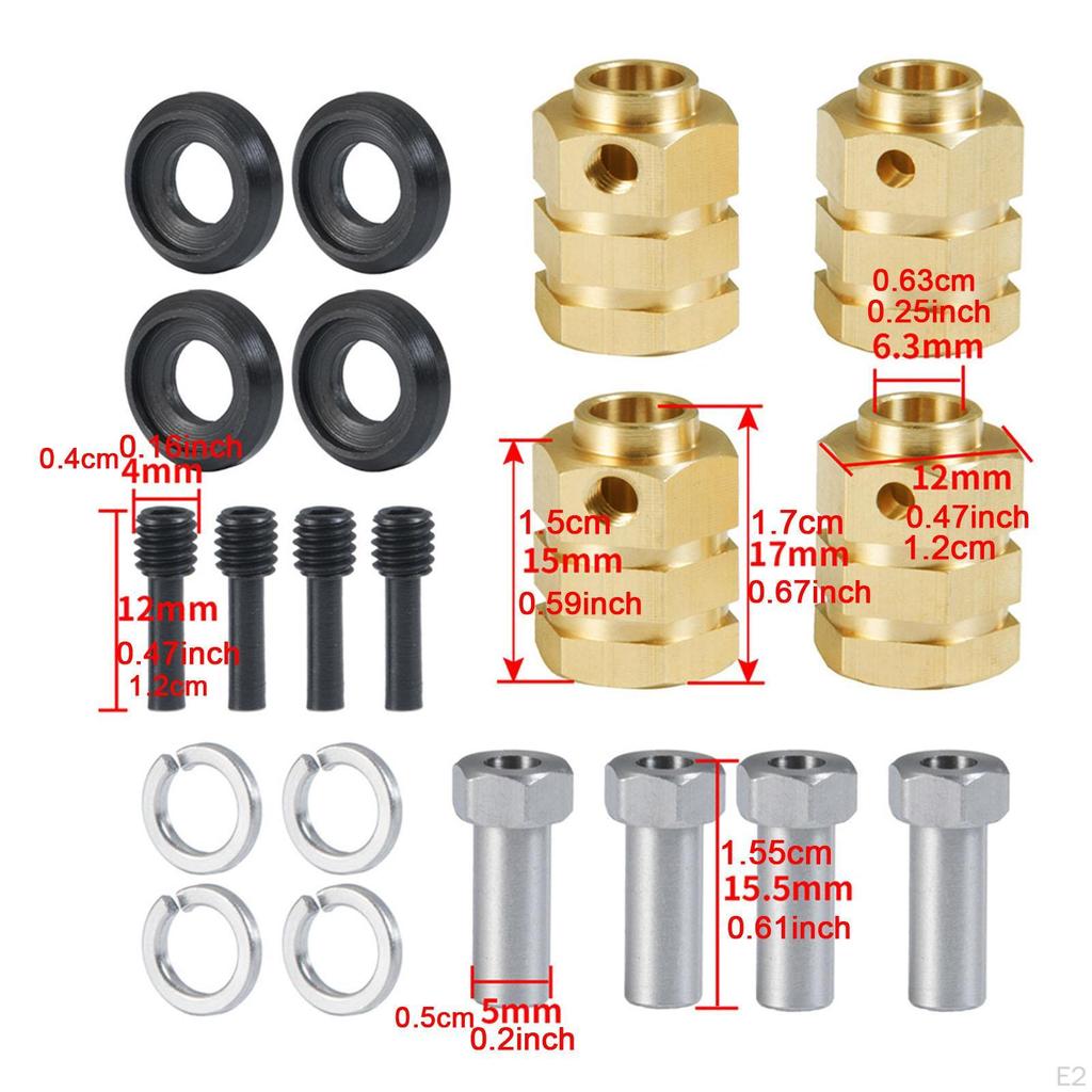 RC Crawler Wheel Hex Hubs with Inner Lock Nut Sturdy Easy Installation for TRX4 1:10 Scale Car