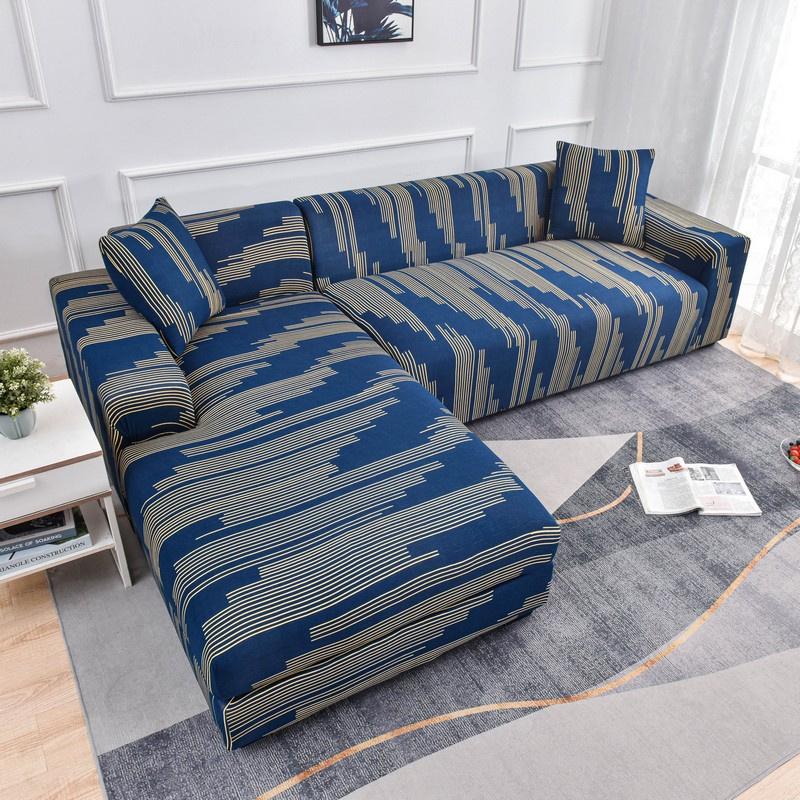 Geometric Sofa Covers For Living Roomastic Corner Couch Cover Sectional Corner L Shaped Chaise Longue Slipcover Funda De Sofá