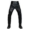 Motorcycle Riding Pants Mens PU Leather Windproof Waterproof Protective Gear