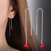 Love Heart, Ear Line, Feminine Temperament, Tassel Earrings, Niche Design, High-end Sense, Long Ear Hole Earrings