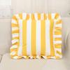 Striped Pillow Case Lotus Leaf Skirt Edge Bedding Pillow Cover  Bedroom Living Room