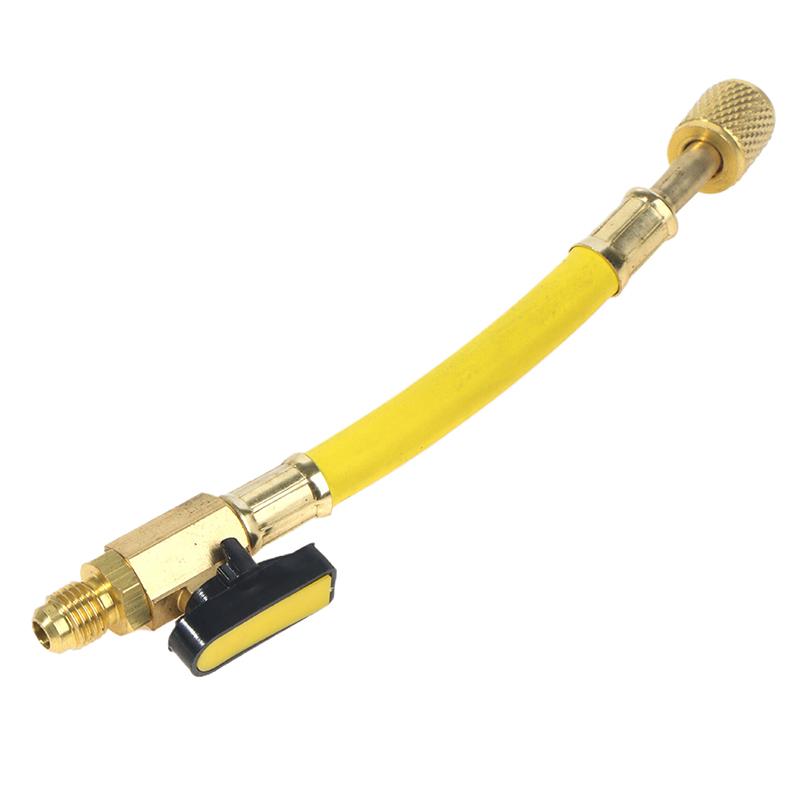 

Refrigerant Angled Shut-Off Ball Valve Adapter 1/4 Sae*5/16Sae R22 R134A R410A Air Conditioning Hoses Ac Refrigerant Tools