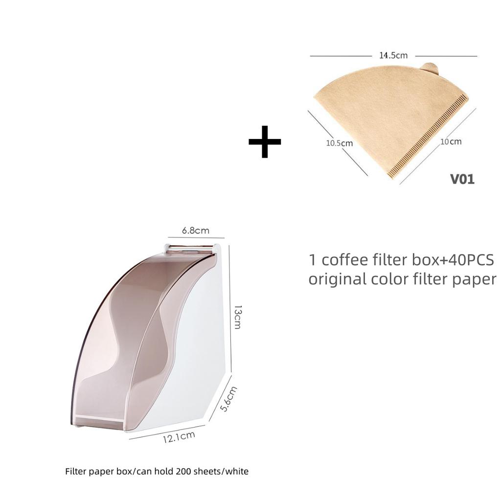 Acrylic Dustproof Filter Paper Box Coffee Filter Paper Holder Filter Paper Fan Filter Paper Dustproof Storage Box Kitchen Tools