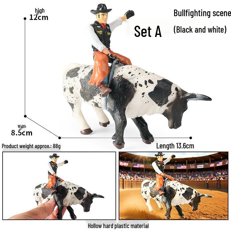 Cross-Border Animal Toy Set: Sheep, Cow, Horse, Donkey, Goat, Poultry Plastic Models