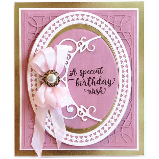 Oval Çerçeve Kesme Kalıpları Kendin Yap Scrapbooking Kabartma Kağıt Kartlar Fotoğraf El Sanatları Kalıbı