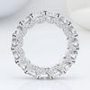 White Zircon Full Stone Wheel Ring Luxury Crystal Small Round Engagement Rings For Women Charm CopperColor Wedding Band Jewelry