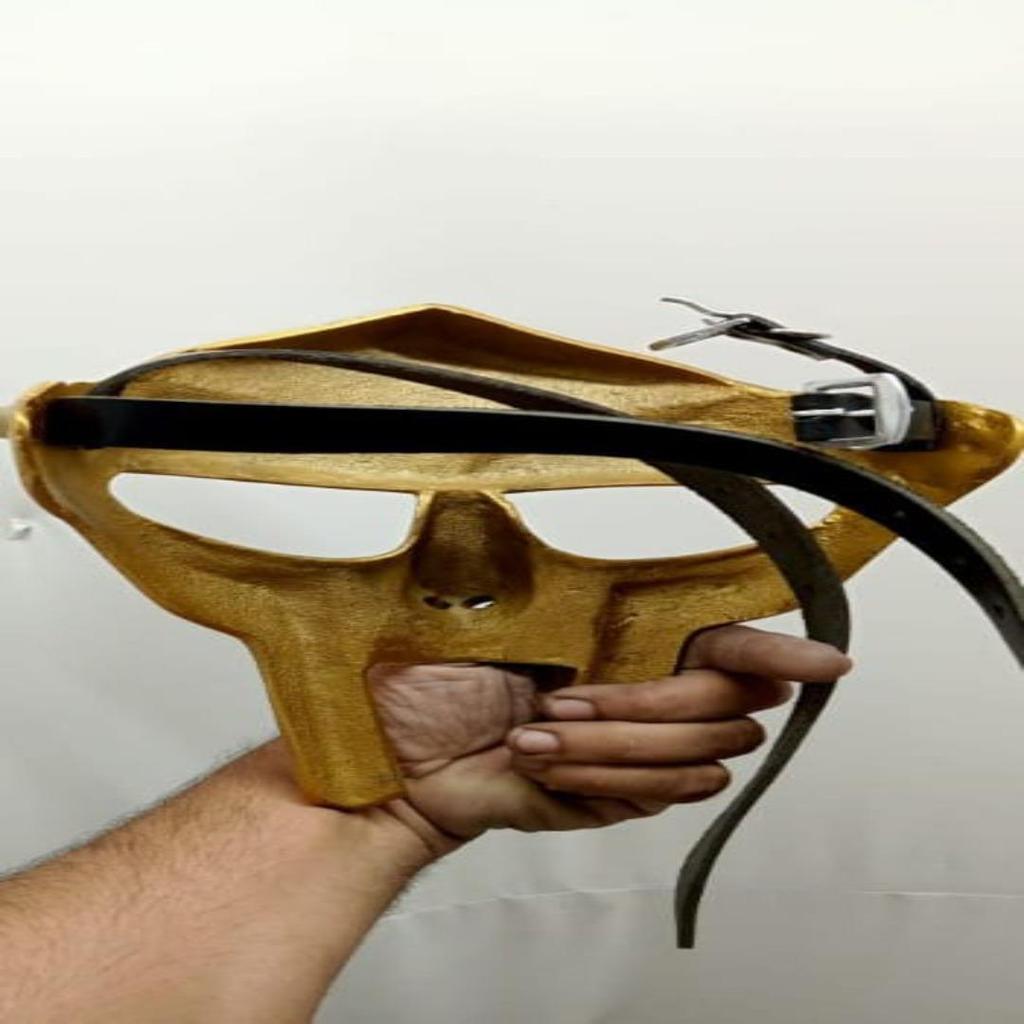 Hip Hop Gladiator Style Rapper Mask – Gold Metallic Costume Face Mask