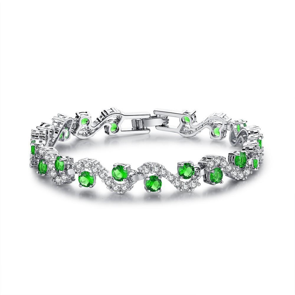 

Fashionable Wavy Women s S-shaped Bracelet зелений
