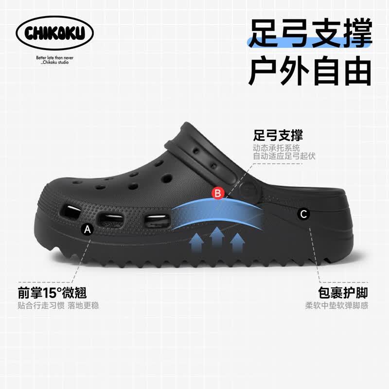 Chikoku Unisex Arch Support EVA Clog Slippers 35-36