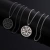 Male Retro Compass Rune Pendant Necklace Nordic Viking Trendy Cool Personality Neck Chain Totem Necklace