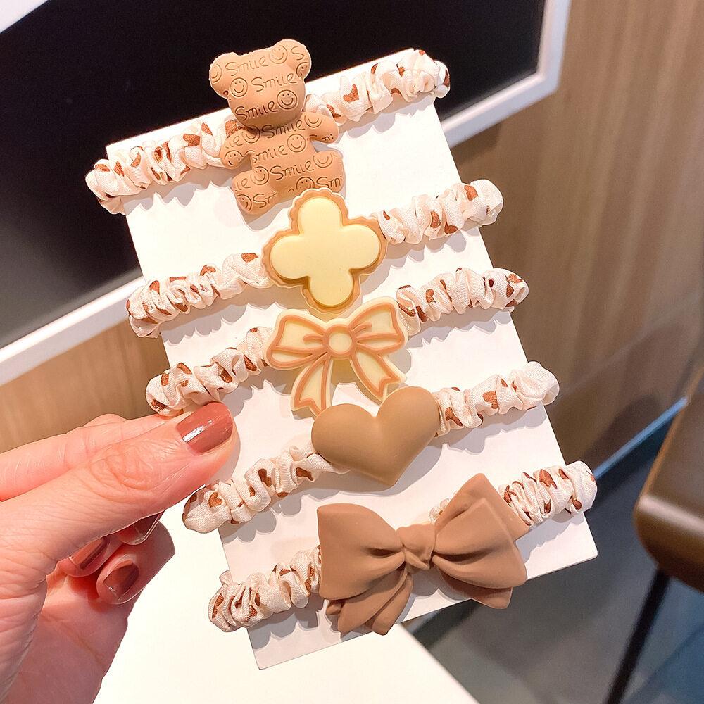 

Эластичная прочная резинка женская простая веревка для волос с высоким хвостом 5 шт. в наборе 6#