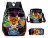 Large Capacity Schoolbag with Shoulder Strap; Student Three-piece Pencil Case Set