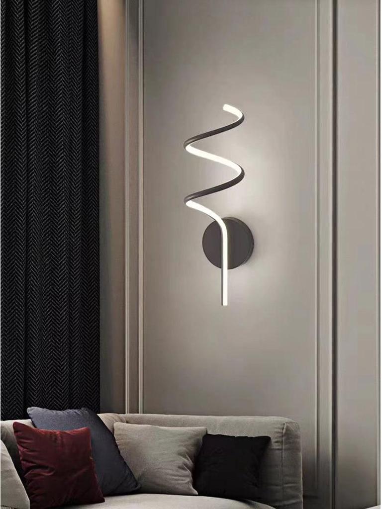 Modern Minimalist LED Spiral Wall Light - Warm Soft Bedroom Decor & Aisle Illumination