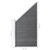 WPC Fence Set 2 Square Panels + 1 Diagonal Panel 446 X 186 Cm Grey