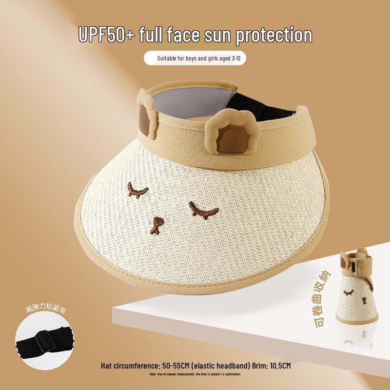 Korean Style Kids  Wide-Brim Sun Hat with UV Protection for Summer