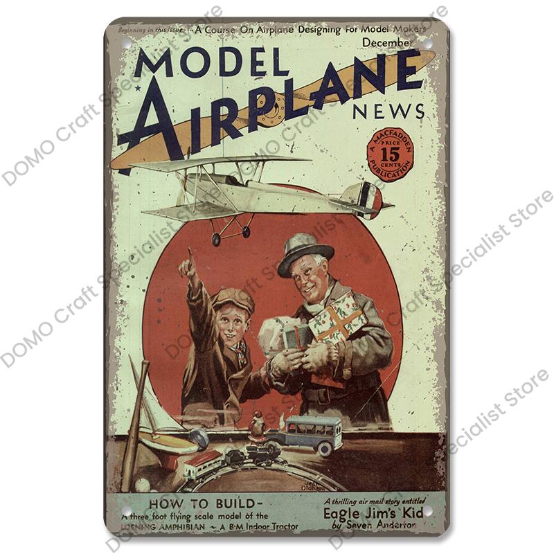Airplane Poster Metal Tin Signs Vintage Model Plane Meeting Aerien Metal Plate Wall Decor Bar Club Garage Home