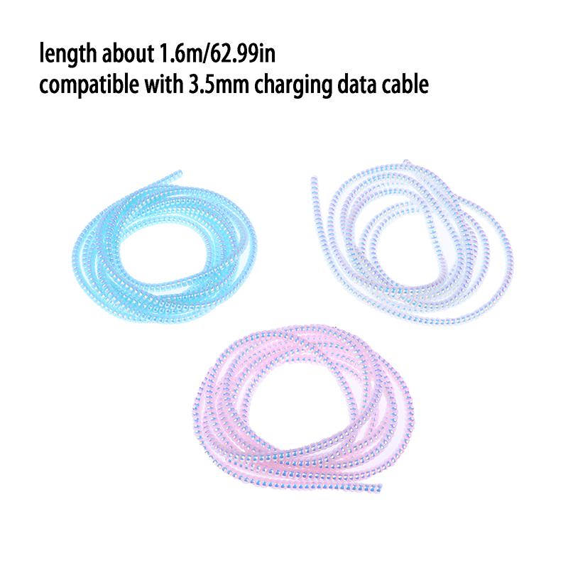 1.6M Color Cable Intertwine Rope Spiral Cable Protector Universal Charging Cable Cover Sleeve Saver Anti-Fracture Management