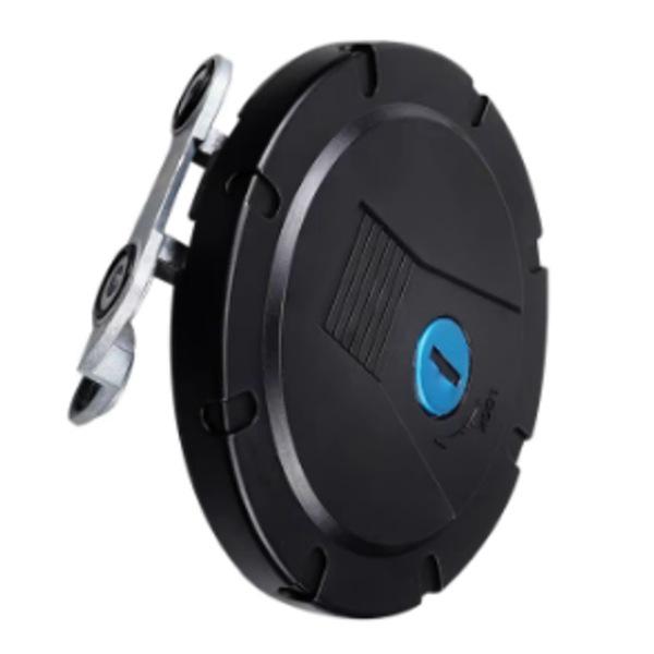 Black Metal + ABS Motorcycle Fuel Tank Cap Lock Cylinder with Key - 1 Set None